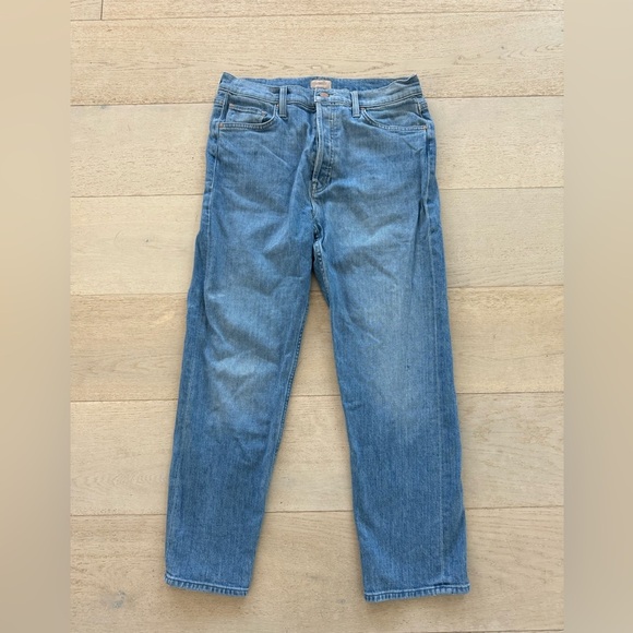 Mother The Tomcat Straight Leg High Rise crop Jean size 31 WORLD AT MY FEET - Picture 5 of 9